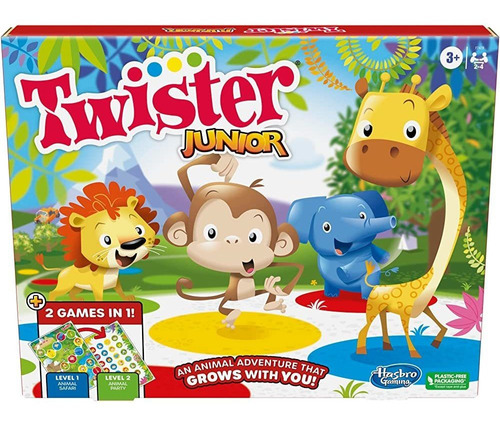 ~? Hasbro Gaming Twister Junior Juego, Animal Adventure 2-si