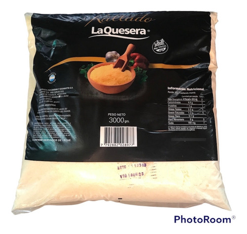 Queso Rallado La Quesera Bol.x3 Kg Envio Gratis Todo El Pais