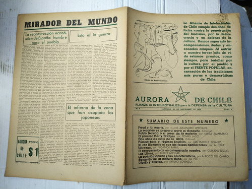 Aurora De Chile Noviembre 1939 (Usado)
