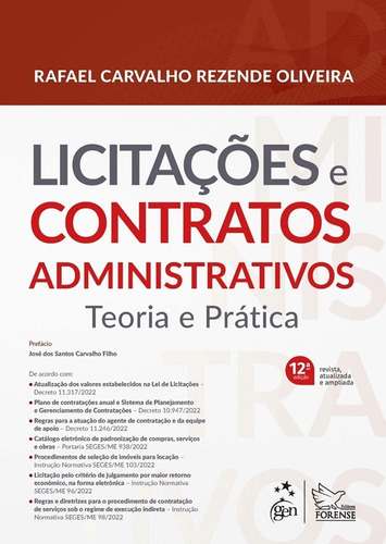 Licitações E Contratos Administrativos - Teoria E Prática, De Rafael Carvalho Rezende Oliveira. Editora Forense, Capa Mole Em Português, 2023