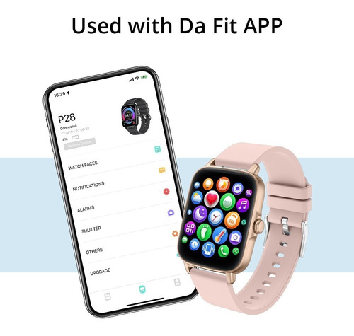 Imagen 4 de 6 de Reloj Smartwatch Colmi P28 Silicon Pink P28-p Deportes Salud