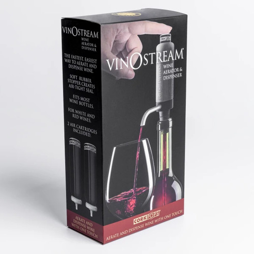 Cork Pops Vinostream Dispenser Y Aireador De Vino Neumático