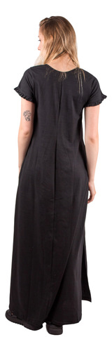 Maxi Vestido Mujer Moda Verano Casual Algodon Liso Plus Size