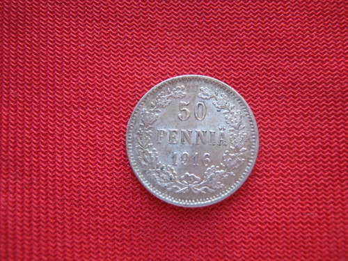 Finlandia 50 Pennia 1916 Plata