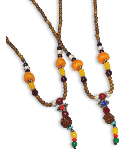 Collar Budista Reiki India Sandalo Rudraksha Y Dije Florlo 