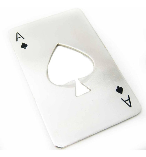 Destapador Carta Naipe De Poker As De Pica Abridor Metal