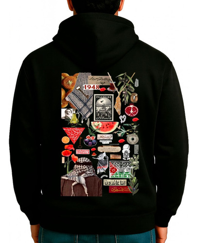 Identidad Palestina. Hoodie Canguro. Frisa Premium. Habibis