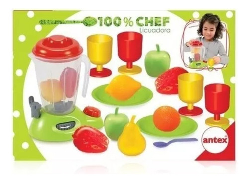 Juego Licuadora Infantil Incluye Frutas Vasos Platos 