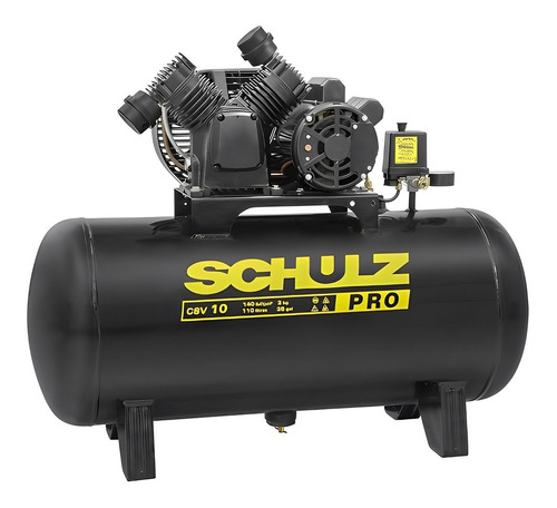 Compressor De Ar 2hp 10 Pés 110 Litros Pro Csv 10/110 Schulz Cor Preto 220V