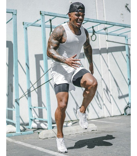 Pantalones Cortos Hombre Deporte Al Aire Libre Doble Capa