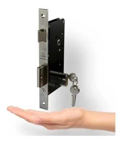 Imagen 3 de 7 de Cerradura De Embutir Cisa 83 Con 3 Llaves 60 Mm