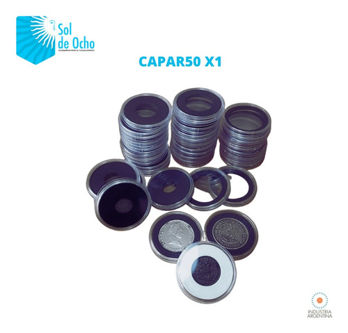 Capsulas Para Monedas Capar50 X1 Sol De Ocho X25 Unidades 