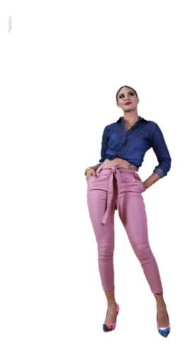 Pantalón Sexy Stretch Con Moño Dama Casual Vestir