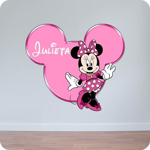 Vinilo Impreso Personalizado Con Nombre Minnie  70 Cm