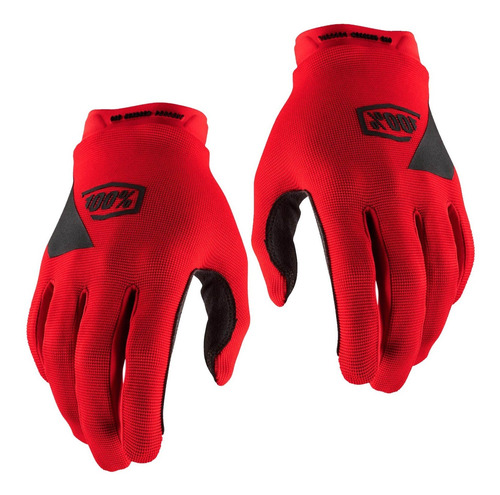 Luva Motocross 100% Ridecamp Vermelho Ciclismo Bike