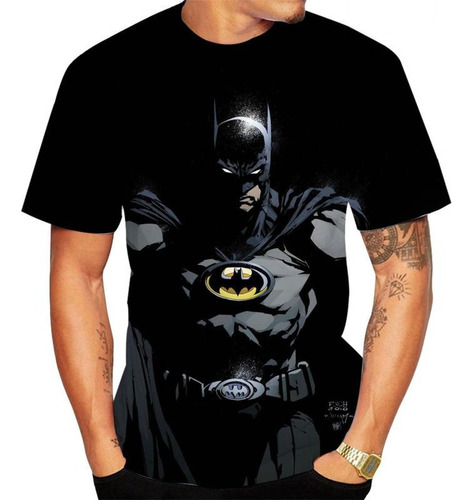 Camiseta De Manga Corta Con Estampado 3d De Batman