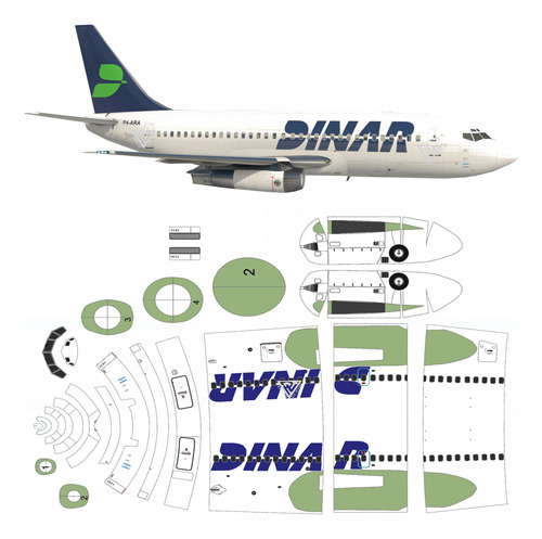 Boeing 737 Dinar Escala 1:100 Papercraf )x Mail)