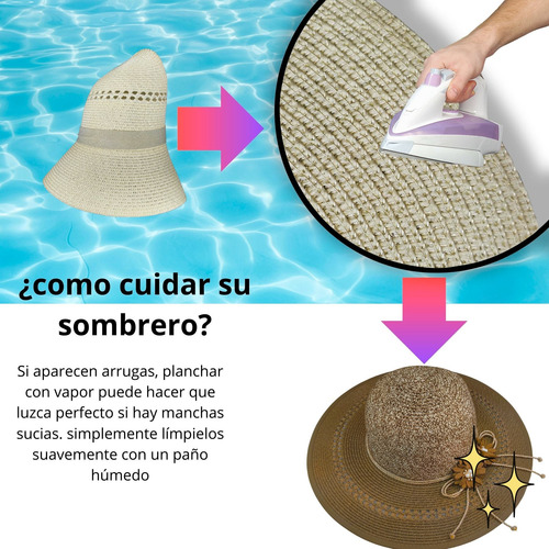 Sombrero De Sol Para Mujer Elegante Proteccion Solar Playa