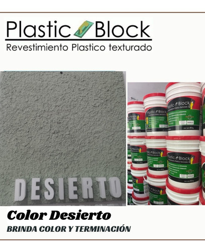 Revestimiento Texturado Plástico 15kg Plastic Block Llana Desierto