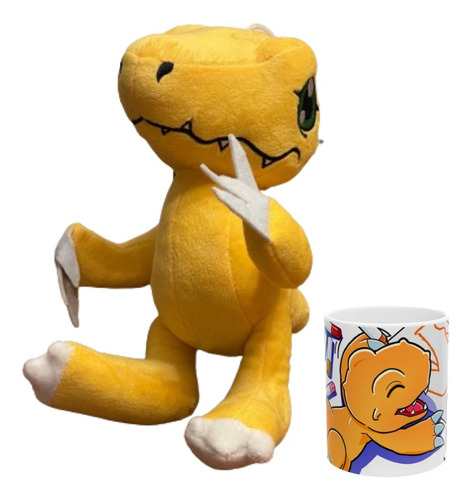 Peluche Digimon Agumon Más Taza Promoción 