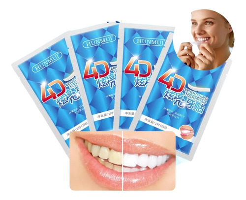 Set Tiras Blanqueadoras 4d  Dental Dientes Tratamiento 4pz F