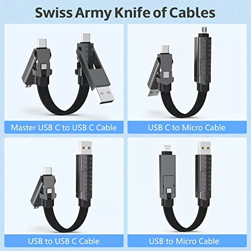  Cable de carga múltiple, cargador USB C a USB C de 60