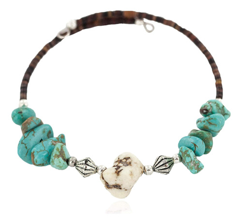 $80etiqueta Pulsera Envolvente Ajustable Nativa De Howlita B