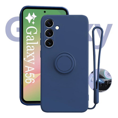 Funda De Silicona Liquid Ring Para Samsung A56 A36 A26 A16 A34 A15 A25 A35 A53 A52 A33 A13 A14 A54 Galaxy A55 5g