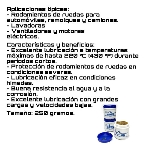 Grasa Lgwa Skf X250gr De Litio P/ Rodamientos De Rueda.
