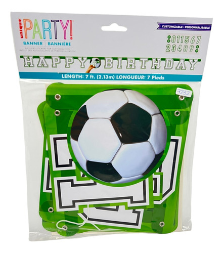 Letrero Banner Futbol Soccer Balon Deporte Cumpleaños Numero