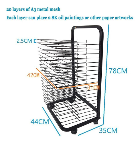 Hybhm Estante Secado Arte 20 Capa Suministro Estudio In