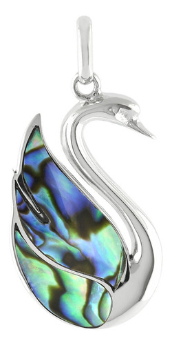 Dije De Cisne De Concha De Abulón En Plata De Ley
