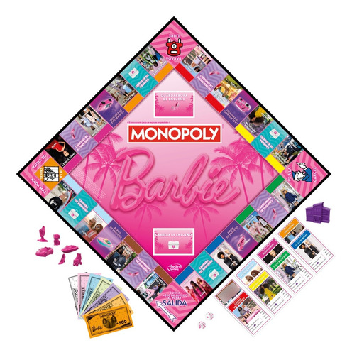 Juego De Mesa Monopoly Barbie Hasbro 6 Tokens De Color Rosa