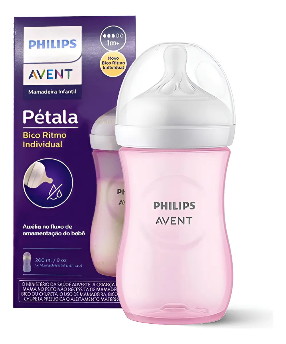 Mamadeira Pétala 3.0 260ml Bico N3 Cor Rosa Philips Avent Petala Bico Ritmo Individual