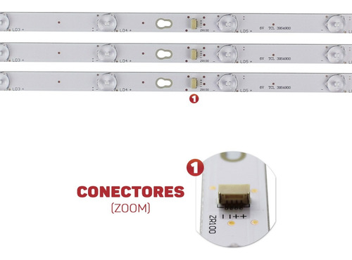 Kit Barra De Led Ccompatível Tcl Semp L39s4900fs L39s4900fs