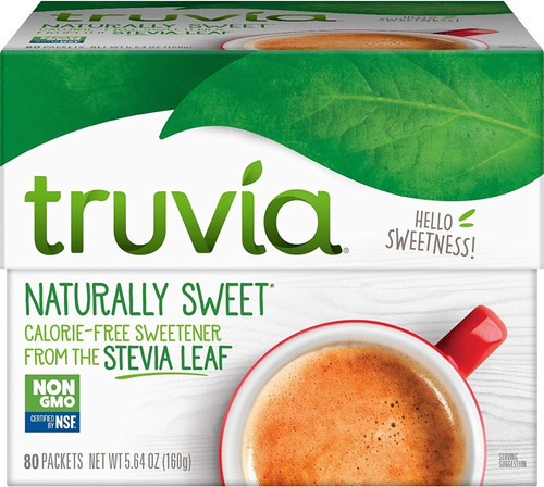 Truvía Adoçante Natural Stevia - 80 Sachês - Total 160 Gr