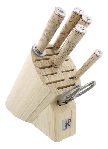 Miyabi Birchwood Gs2 - Juego De Bloques De Cuchillos (7 Piez