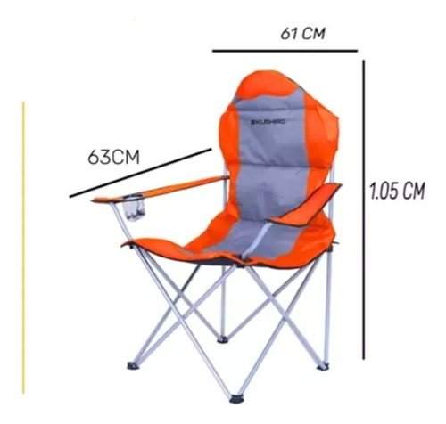 Silla Sillon Plegable Camping Respaldo Alto Reforzad Kushiro