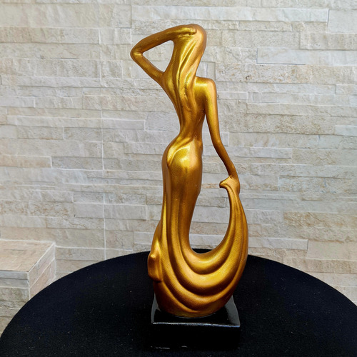 Estátua Mulher Dama Com Vestido Abstrata Linda Grande 40 Cm!