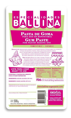 Ballina pasta de goma 500 gr 