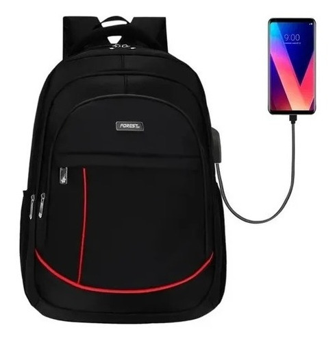 Imagen 2 de 9 de Mochila Porta Notebook Forest Calidad Alcolchada Resistente
