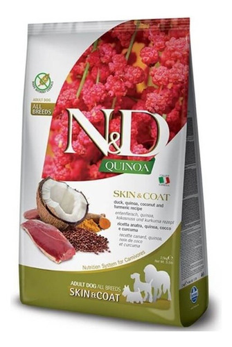 N&d Quinoa Skin & Coat Pato Para Perros 2,5 Kg