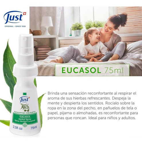 Imagen 5 de 7 de Eucasol Spray 75ml Producto Swiss Just Original Envío Gratis
