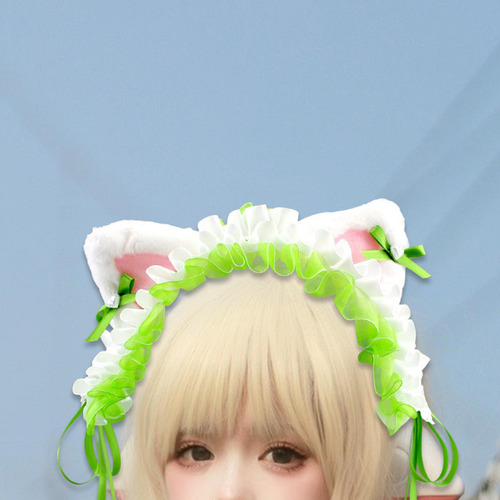 Diadema Con Orejas De Y Lazo, Decoración Para Verde
