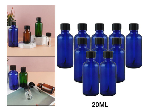 Frascos De Plástico Para Esmaltes De 10 Unidades, Azul 20ml