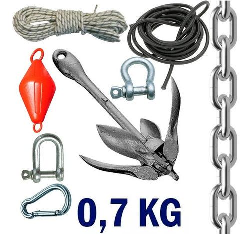 Kit De Fondeo Ancla Plegable De 0,7 Kg C/ Accesorios Palermo