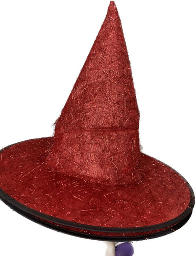 1 Gorro Sombrero Bruja Brillante Disfraz Halloween Cotillón