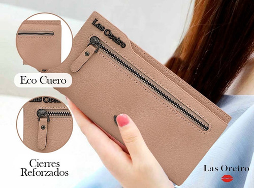 Billetera Dama Monedero Las Oreiro Eco Cuero Reforzado Moda