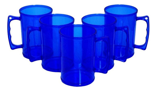 80 Canecas Acrílica Azul Cristal 300ml Festa Personalização