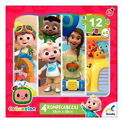 Cocomelon Rompecabezas 4 En 1 Con 12 Piezas 38x28 Novelty
